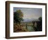 The Augustan Bridge on the Nera River, near the Town of Narni, 1790 (Oil on Canvas)-Jean Joseph Xavier Bidauld-Framed Giclee Print