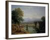 The Augustan Bridge on the Nera River, near the Town of Narni, 1790 (Oil on Canvas)-Jean Joseph Xavier Bidauld-Framed Giclee Print