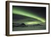 The Aurora Borealis in Iceland with Mountains in the Background-Alex Saberi-Framed Photographic Print