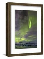 The Aurora Borealis (Northern Lights) over Jokulsarlon Glacial Lagoon, Vatnajokull National Park-Lee Frost-Framed Photographic Print