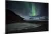 The Aurora Borealis over a Glacier in the Skaftafell National Park in Iceland-Alex Saberi-Mounted Photographic Print