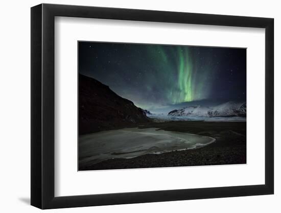 The Aurora Borealis over a Glacier in the Skaftafell National Park in Iceland-Alex Saberi-Framed Photographic Print