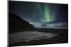 The Aurora Borealis over a Glacier in the Skaftafell National Park in Iceland-Alex Saberi-Mounted Photographic Print