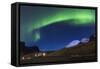 The Aurora Borealis Wraps Around The Mountain In Southern Iceland-Joe Azure-Framed Stretched Canvas