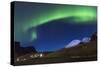 The Aurora Borealis Wraps Around The Mountain In Southern Iceland-Joe Azure-Stretched Canvas