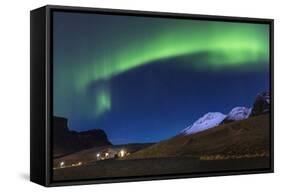 The Aurora Borealis Wraps Around The Mountain In Southern Iceland-Joe Azure-Framed Stretched Canvas