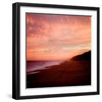 The Australian Coast at Sunset with a Figure in the Distance-Trigger Image-Framed Photographic Print