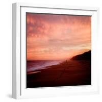 The Australian Coast at Sunset with a Figure in the Distance-Trigger Image-Framed Photographic Print