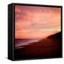 The Australian Coast at Sunset with a Figure in the Distance-Trigger Image-Framed Stretched Canvas