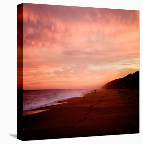 The Australian Coast at Sunset with a Figure in the Distance-Trigger Image-Stretched Canvas