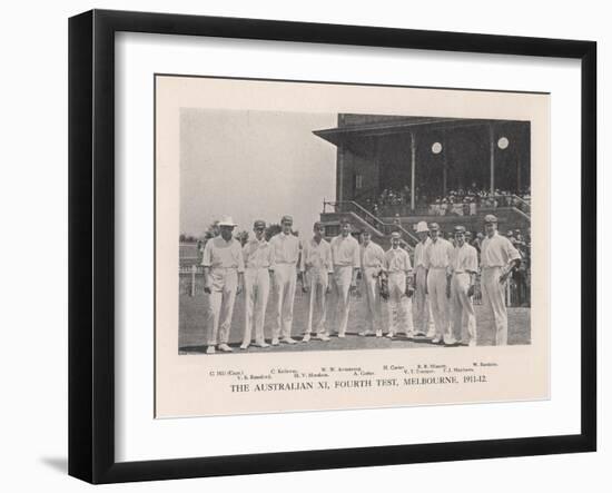 The Australian XI for the Fourth Test vs England at Melbourne, 1911 (1912)-Sears-Framed Giclee Print