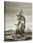 The Austrian Frigate, 'Novara' Off the Island of St. Paul-English-Stretched Canvas