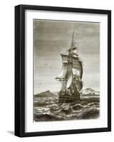 The Austrian Frigate, 'Novara' Off the Island of St. Paul-English-Framed Giclee Print