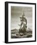 The Austrian Frigate, 'Novara' Off the Island of St. Paul-English-Framed Giclee Print