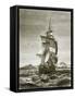 The Austrian Frigate, 'Novara' Off the Island of St. Paul-English-Framed Stretched Canvas