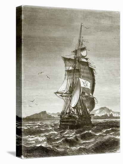 The Austrian Frigate, 'Novara' Off the Island of St. Paul-English-Stretched Canvas