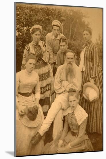 The Author Leo Tolstoy with His Family in Yasnaya Polyana-Count Semyon Semyonovich Abamelek-Lazarev-Mounted Giclee Print