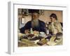 The Author Leo Tolstoy with His Wife in Yasnaya Polyana, 1907-Il'ya Repin-Framed Giclee Print