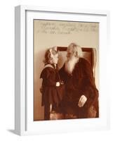 The Author Leon Tolstoy with His Granddaughter Tatiana in Yasnaya Polyana, 1910-Vladimir Grigorievich Chertkov-Framed Giclee Print
