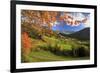 The Autumn Colors of a Tree Overlooking Val Di Funes and St. Magdalena Village-Roberto Moiola-Framed Photographic Print