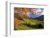 The Autumn Colors of a Tree Overlooking Val Di Funes and St. Magdalena Village-Roberto Moiola-Framed Photographic Print