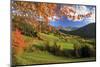 The Autumn Colors of a Tree Overlooking Val Di Funes and St. Magdalena Village-Roberto Moiola-Mounted Photographic Print