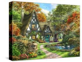 The Autumn Cottage-Dominic Davison-Stretched Canvas