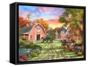 The Autumn Farm-Dominic Davison-Framed Stretched Canvas