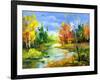 The Autumn Landscape Executed By Oil On A Canvas-balaikin2009-Framed Art Print