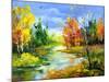 The Autumn Landscape Executed By Oil On A Canvas-balaikin2009-Mounted Art Print