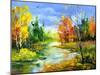 The Autumn Landscape Executed By Oil On A Canvas-balaikin2009-Mounted Art Print