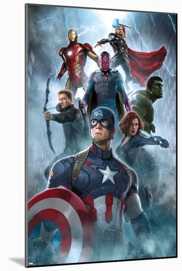 The Avengers: Age of Ultron - Captain America, Black Widow, Hulk, Hawkeye, Vision, Iron Man, Thor-null-Mounted Poster