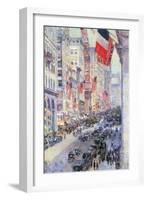 The Avenue Along 34th Street, May 1917-Childe Hassam-Framed Art Print