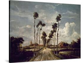The Avenue At Middelharnis, 1689, Dutch School-Meindert Hobbema-Stretched Canvas