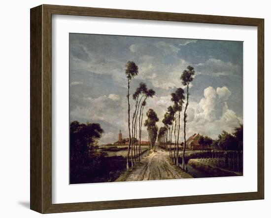 The Avenue At Middelharnis, 1689, Dutch School-Meindert Hobbema-Framed Giclee Print