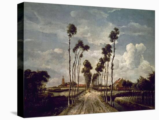 The Avenue At Middelharnis, 1689, Dutch School-Meindert Hobbema-Stretched Canvas