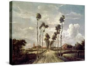 The Avenue at Middelharnis, 1689-Meindert Hobbema-Stretched Canvas