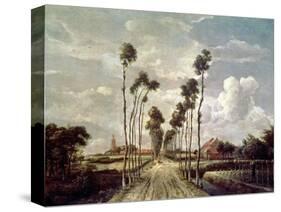 The Avenue at Middelharnis, 1689-Meindert Hobbema-Stretched Canvas
