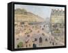 The Avenue De L'Opera, Paris, circa 1880-Camille Pissarro-Framed Stretched Canvas