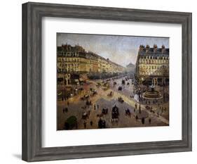 The Avenue De L'opera, Paris, Sunlight, Winter Morning, Ca. 1880-Camille Pissarro-Framed Giclee Print