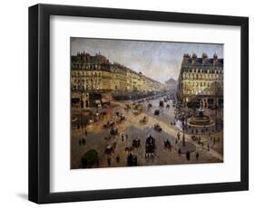 The Avenue De L'opera, Paris, Sunlight, Winter Morning, Ca. 1880-Camille Pissarro-Framed Giclee Print