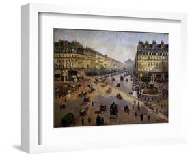 The Avenue De L'opera, Paris, Sunlight, Winter Morning, Ca. 1880-Camille Pissarro-Framed Giclee Print