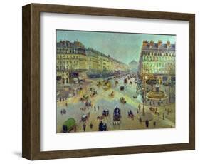 The Avenue De L'Opera, Sunlight, Winter Morning, Around 1880-Camille Pissarro-Framed Giclee Print