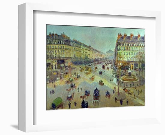 The Avenue De L'Opera, Sunlight, Winter Morning, Around 1880-Camille Pissarro-Framed Giclee Print