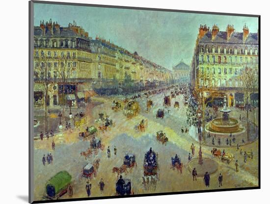 The Avenue De L'Opera, Sunlight, Winter Morning, Around 1880-Camille Pissarro-Mounted Giclee Print