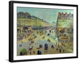 The Avenue De L'Opera, Sunlight, Winter Morning, Around 1880-Camille Pissarro-Framed Giclee Print