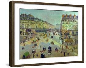 The Avenue De L'Opera, Sunlight, Winter Morning, Around 1880-Camille Pissarro-Framed Giclee Print