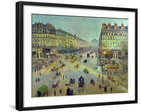 The Avenue De L'Opera, Sunlight, Winter Morning, Around 1880-Camille Pissarro-Framed Giclee Print