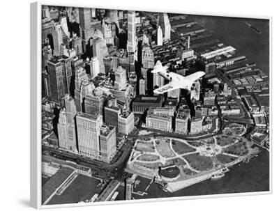 'The Aviator Frank Hawks in His Sport Airplane Above New York City