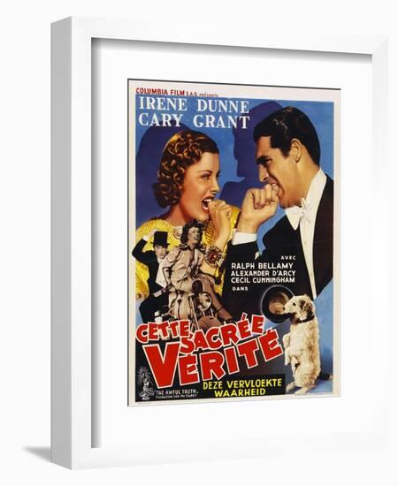 The Awful Truth, Belgian Movie Poster, 1937-null-Framed Art Print